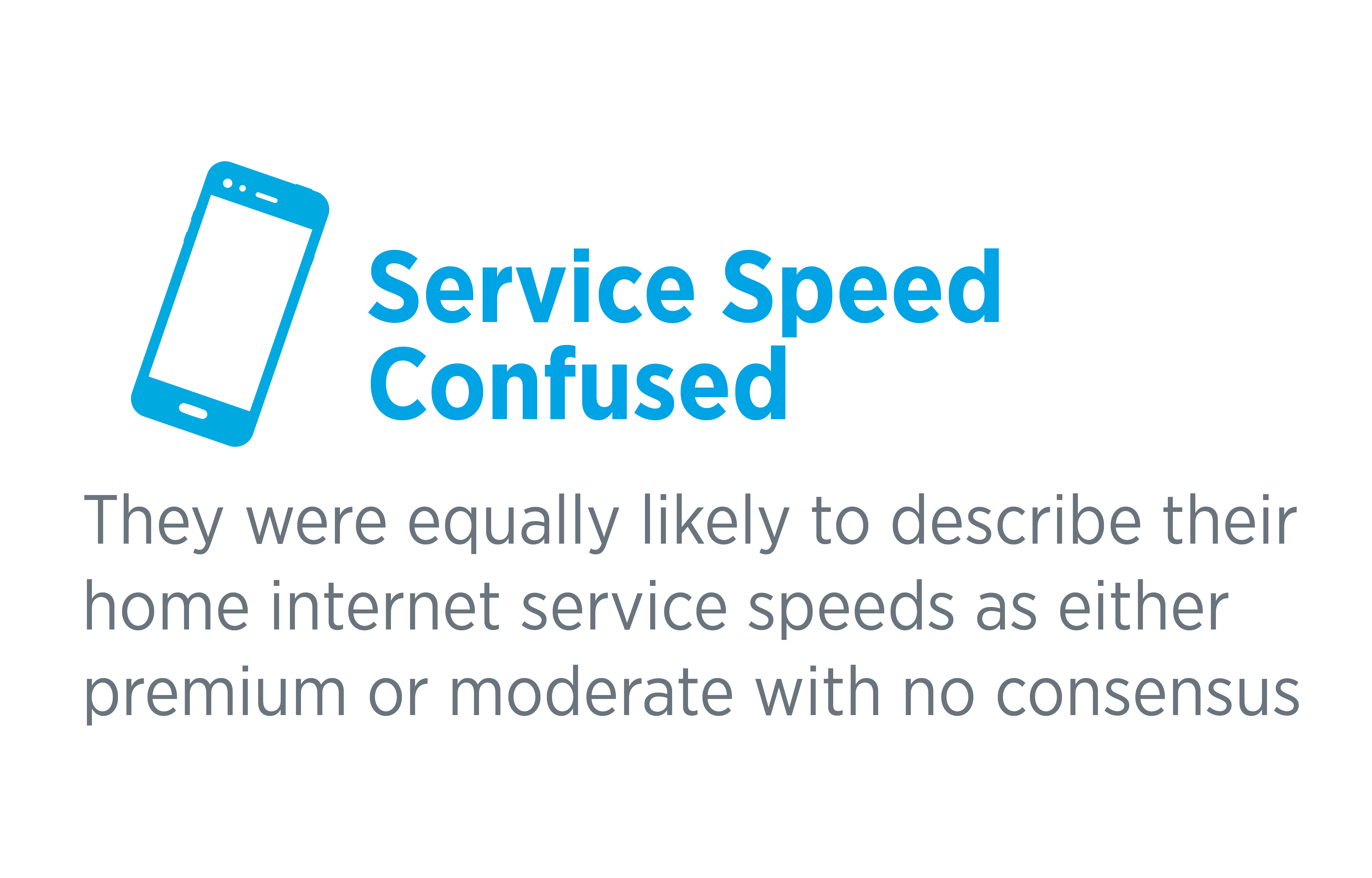 they were equally likely to describe their home internet service speeds as either premium or moderate with no consensus